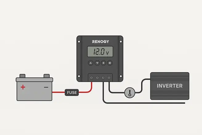 Inverter connected directly to battery with fuse and switch in between