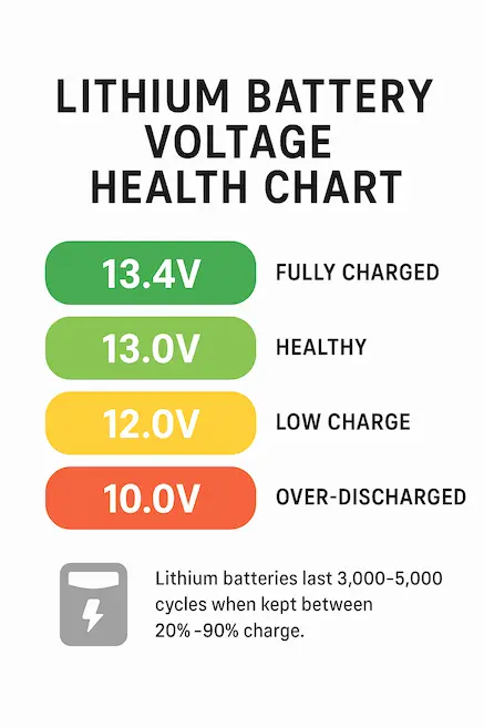 Lithium Battery Volatge Health Chart